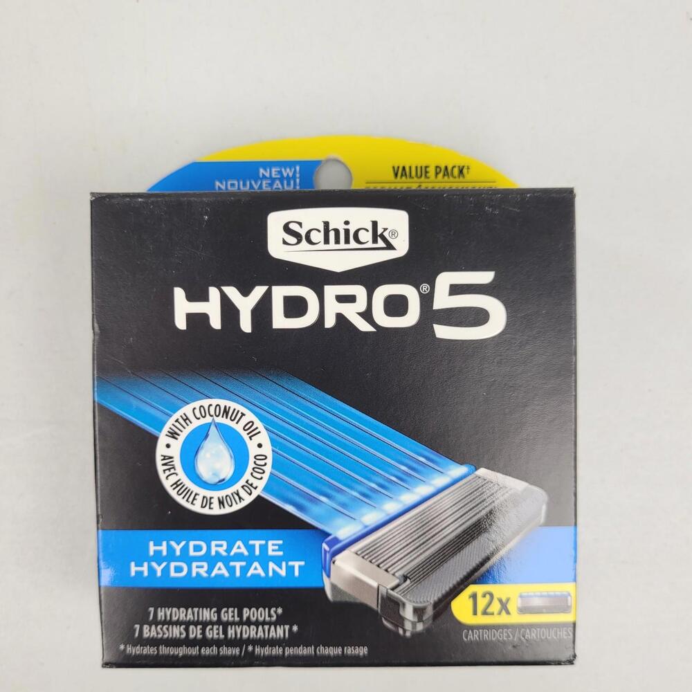 Schick Hydro 5 3 Sensitive Skin Comfort 5-Blade Razor Refill 12 Cartridge Coconu